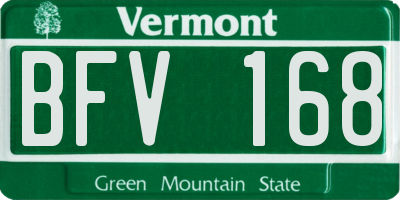 VT license plate BFV168