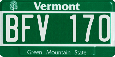 VT license plate BFV170