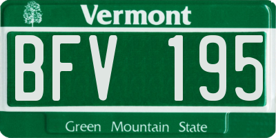 VT license plate BFV195