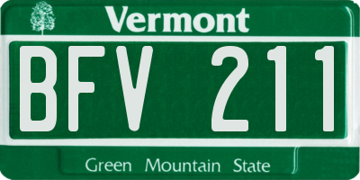 VT license plate BFV211