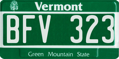 VT license plate BFV323