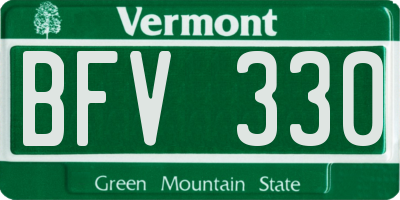 VT license plate BFV330