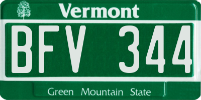 VT license plate BFV344