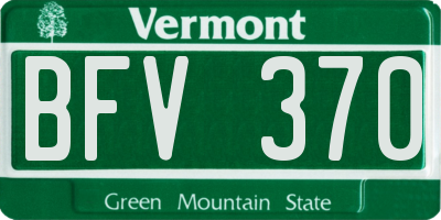 VT license plate BFV370