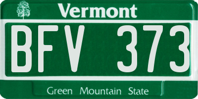 VT license plate BFV373