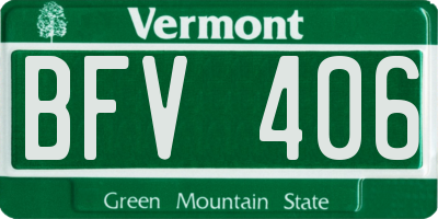 VT license plate BFV406