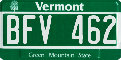 VT license plate BFV462