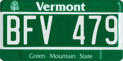 VT license plate BFV479