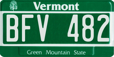 VT license plate BFV482