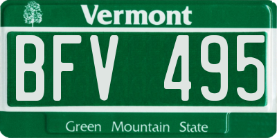 VT license plate BFV495