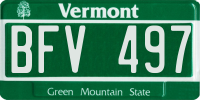 VT license plate BFV497
