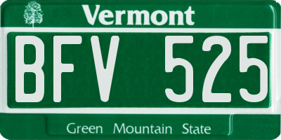 VT license plate BFV525