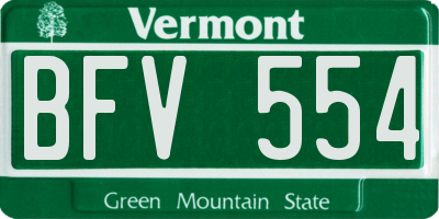 VT license plate BFV554