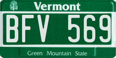 VT license plate BFV569