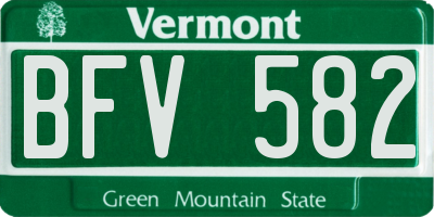 VT license plate BFV582