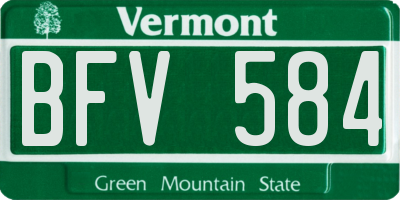 VT license plate BFV584