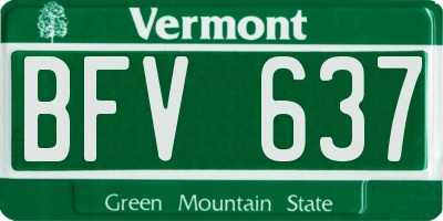 VT license plate BFV637