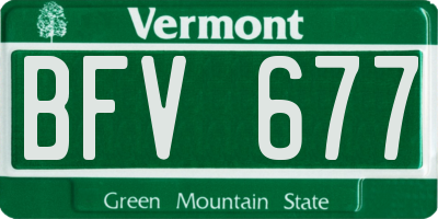 VT license plate BFV677