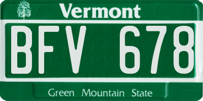 VT license plate BFV678