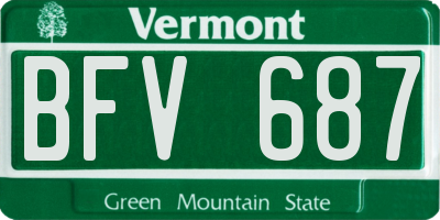 VT license plate BFV687