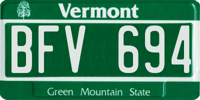 VT license plate BFV694
