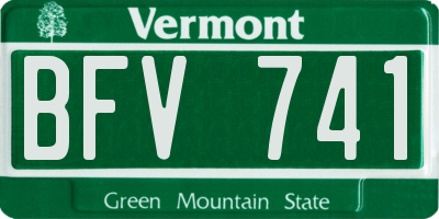 VT license plate BFV741