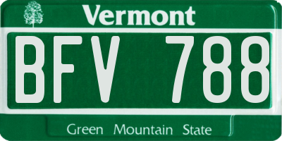 VT license plate BFV788