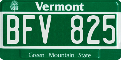 VT license plate BFV825