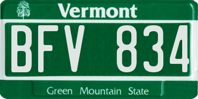 VT license plate BFV834