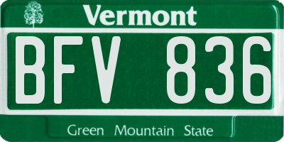 VT license plate BFV836