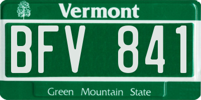 VT license plate BFV841