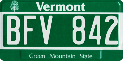 VT license plate BFV842