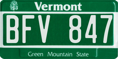VT license plate BFV847