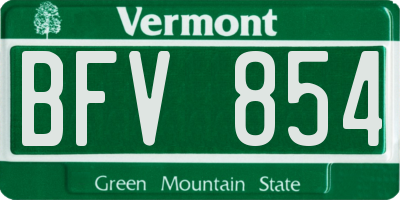 VT license plate BFV854