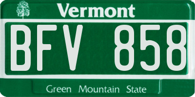 VT license plate BFV858