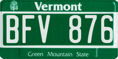 VT license plate BFV876