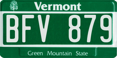 VT license plate BFV879