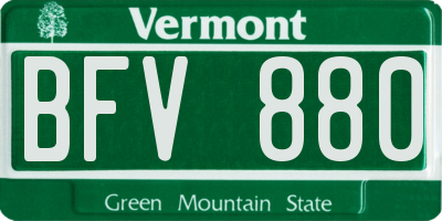 VT license plate BFV880