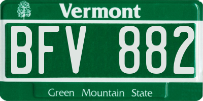 VT license plate BFV882