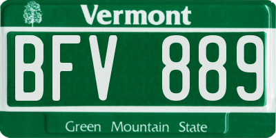 VT license plate BFV889