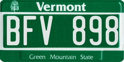 VT license plate BFV898