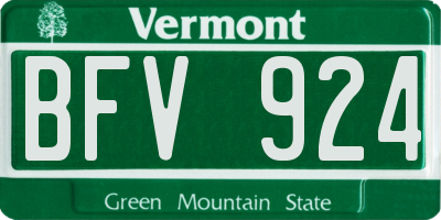 VT license plate BFV924