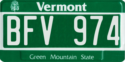 VT license plate BFV974