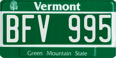 VT license plate BFV995