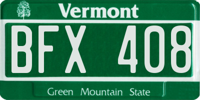 VT license plate BFX408