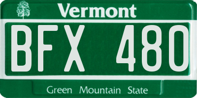VT license plate BFX480