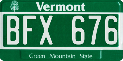 VT license plate BFX676