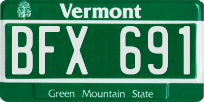 VT license plate BFX691