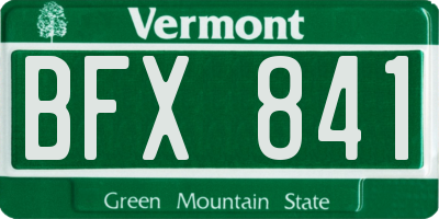 VT license plate BFX841