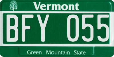VT license plate BFY055